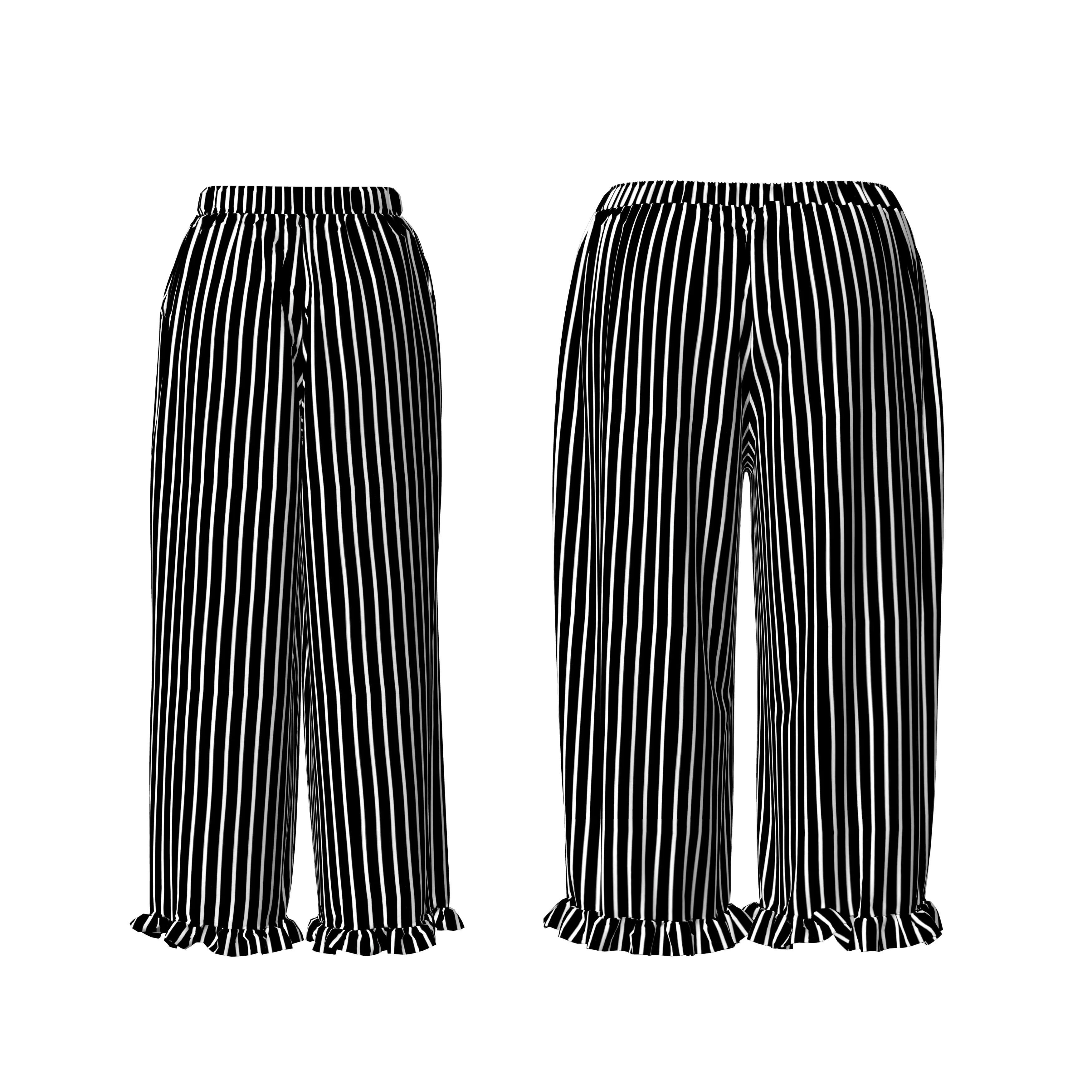 RELAXED WIDE LEG PULL ON PANT W/ RUFFLE HEM DETAIL sold by Pinecone Row product image thumbnail 2