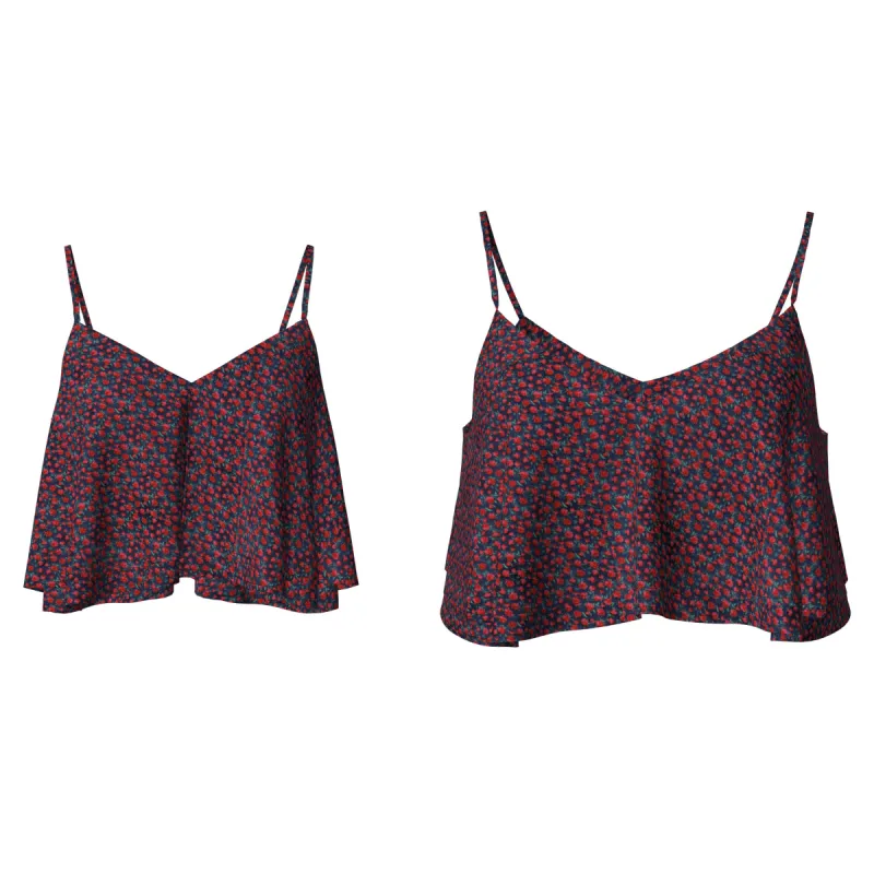DOUBLE LAYER CROPPED SLIP TOP - FLORAL sold by Pinecone Row