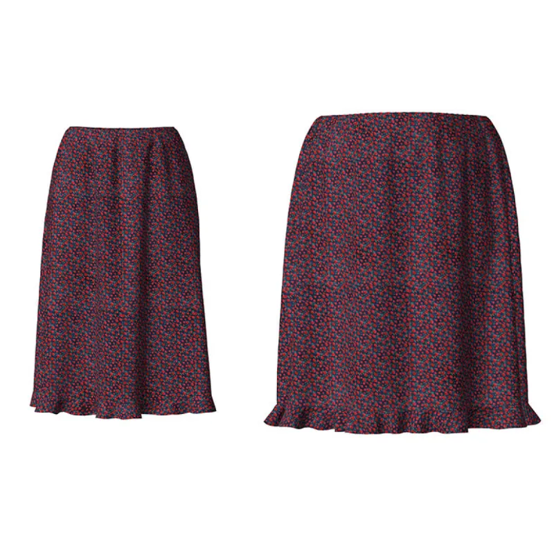 PULL-ON MIDI SKIRT W/ RUFFLE sold by Pinecone Row
