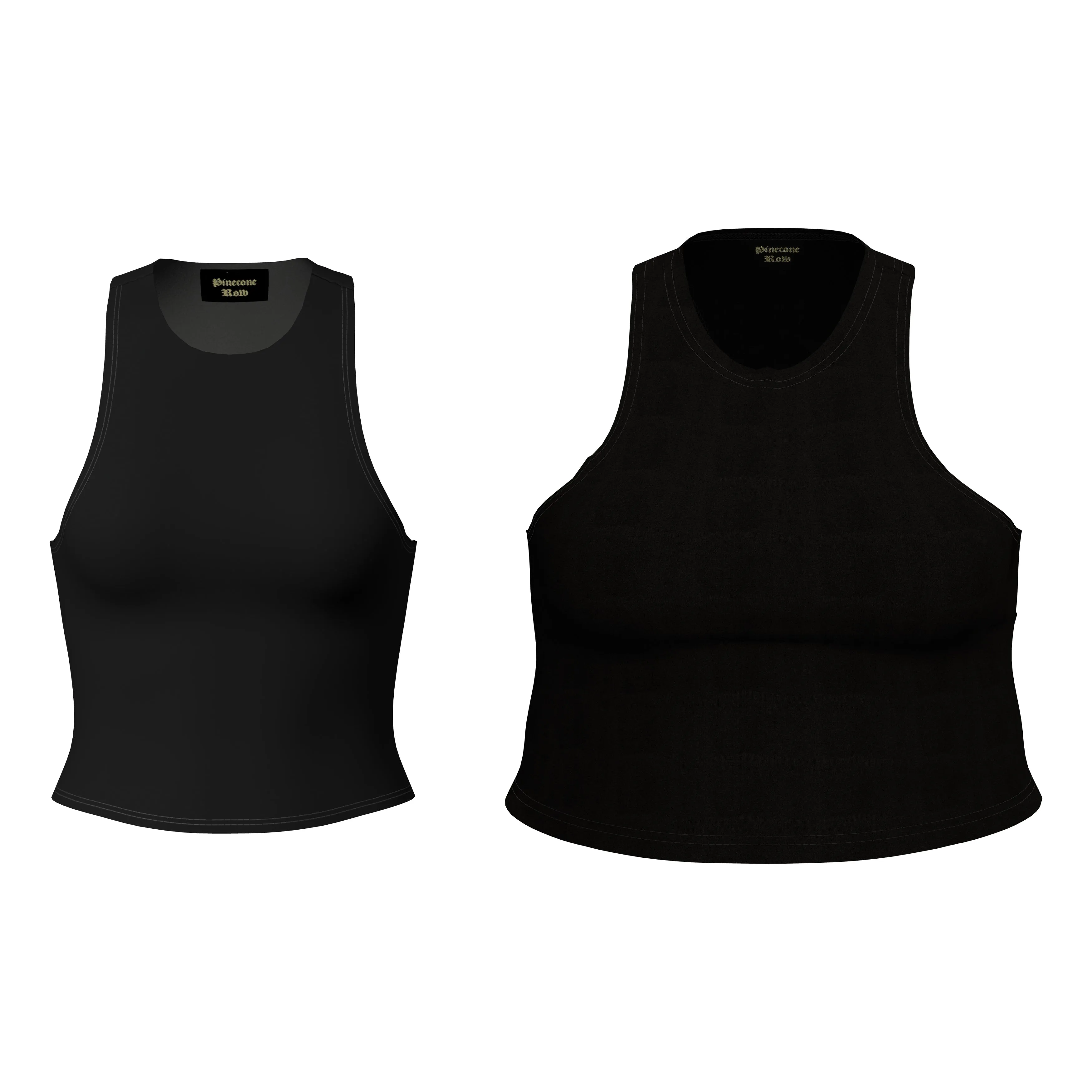 CROPPED RACERBACK TOP - BLACK sold by Pinecone Row