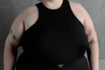 CROPPED RACERBACK TOP - BLACK sold by Pinecone Row
