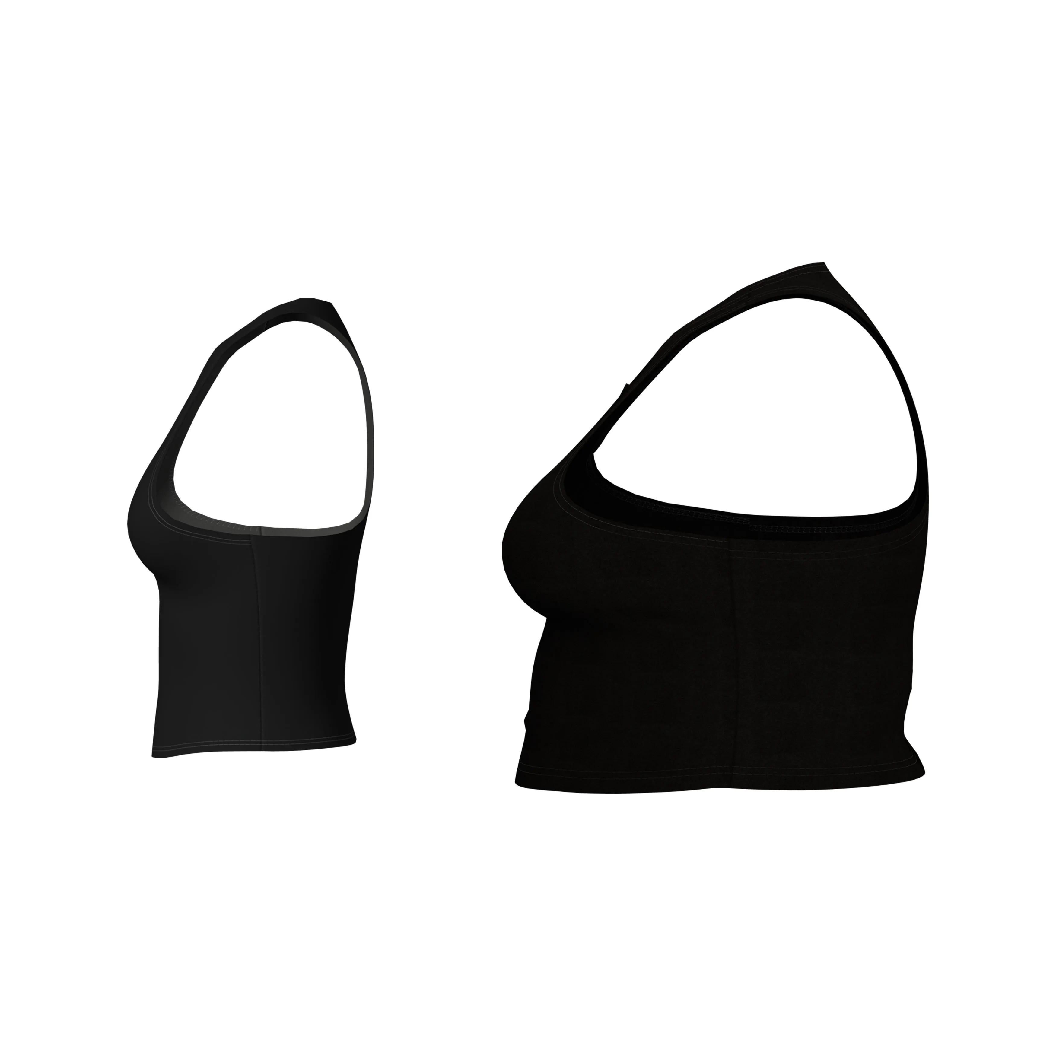 CROPPED RACERBACK TOP - BLACK sold by Pinecone Row product image thumbnail 3