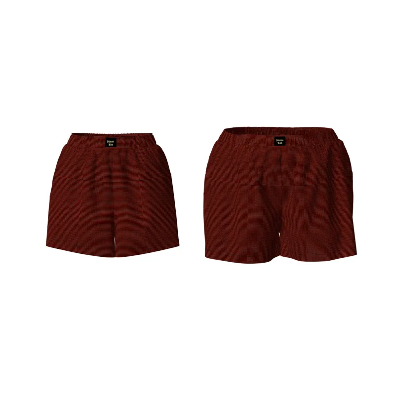 LEISURE BOXER SHORT - BLACK RED sold by Pinecone Row