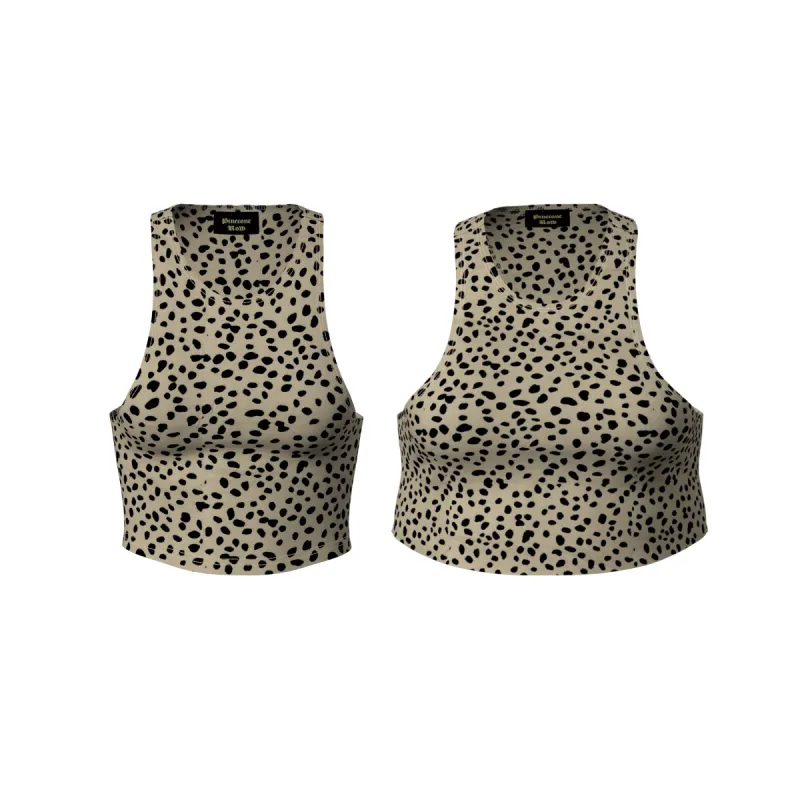CROPPED RACERBACK TOP -  CHEETAH PRINT sold by Pinecone Row