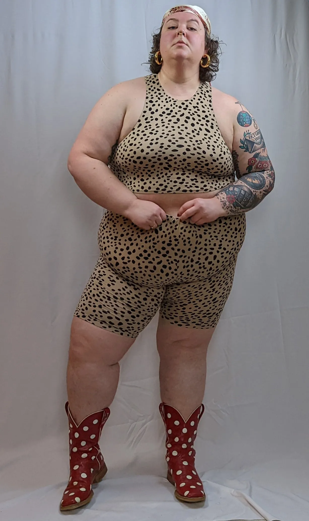 CROPPED RACERBACK TOP - CHEETAH PRINT sold by Pinecone Row product image thumbnail 4