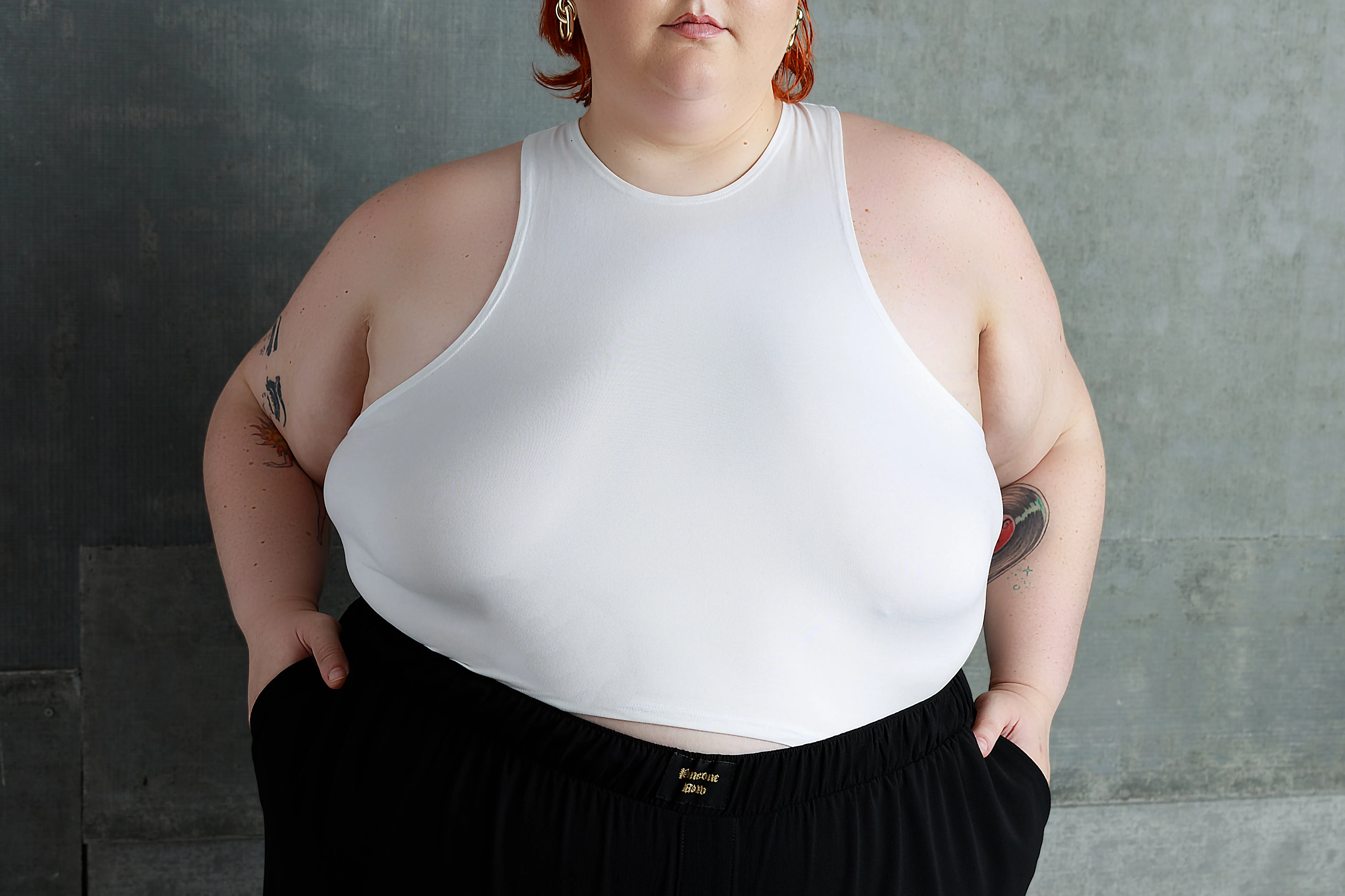CROPPED RACERBACK TOP - WHITE sold by Pinecone Row product image thumbnail 5