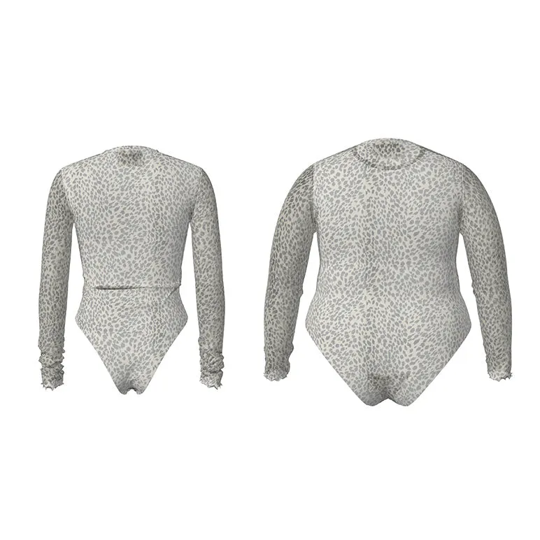 MESH CREWNECK BODYSUIT - CHEETAH sold by Pinecone Row product image thumbnail 3