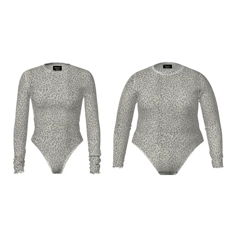 MESH CREWNECK BODYSUIT - CHEETAH sold by Pinecone Row