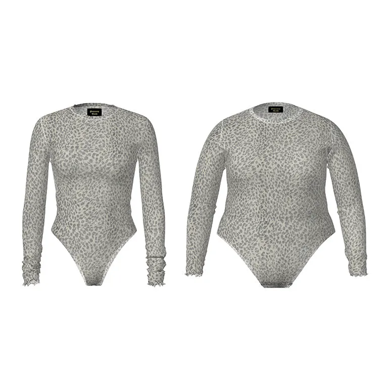 MESH CREWNECK BODYSUIT - CHEETAH sold by Pinecone Row