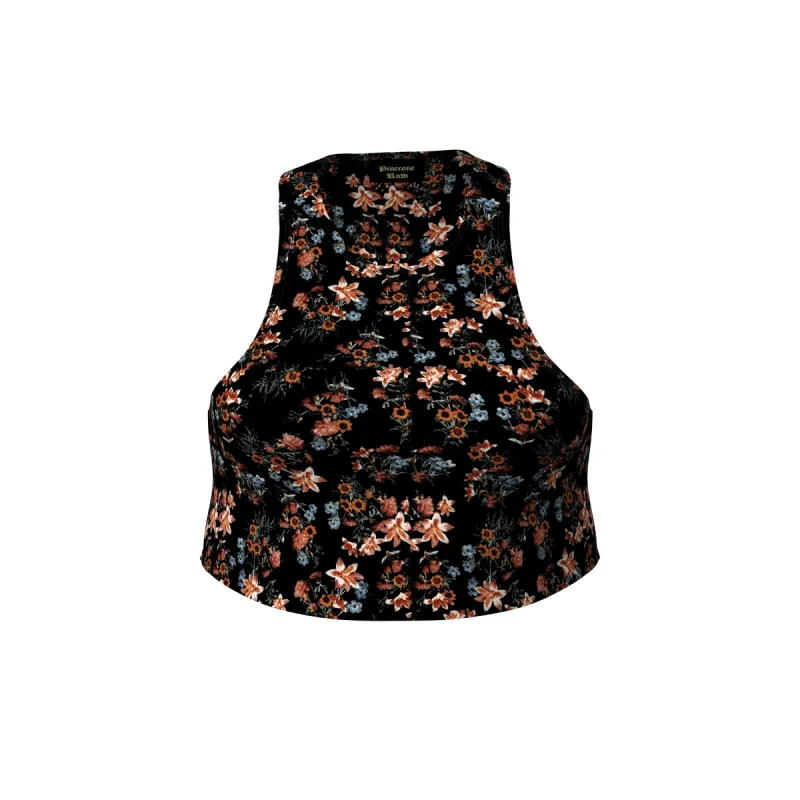 CROPPED RACERBACK TOP -  VINTAGE FLORAL PRINT sold by Pinecone Row