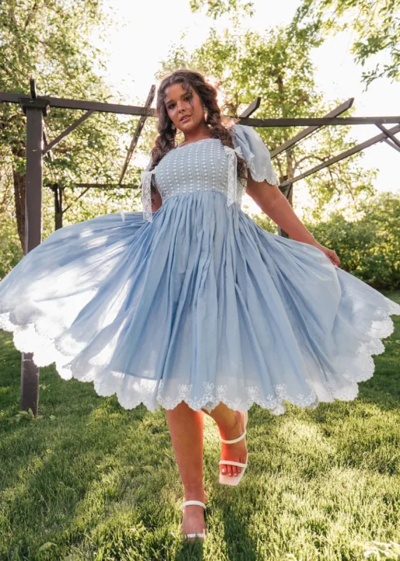 ワンピース RONRON STRING RIBBON DRESS GINGHAM BLUE RR24BOP3228BL Priscilla Dress | Parallel
