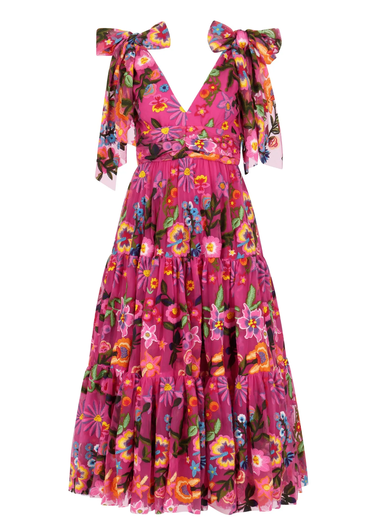 Hibiscus Sleeveless Empire Waist Midi Dress sold by JessaKae product image thumbnail 2