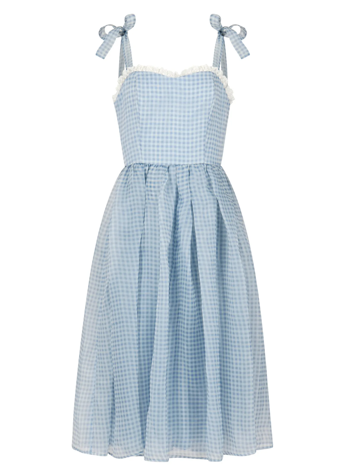 ワンピース RONRON STRING RIBBON DRESS GINGHAM BLUE RR24BOP3228BL Priscilla Dress | Parallel