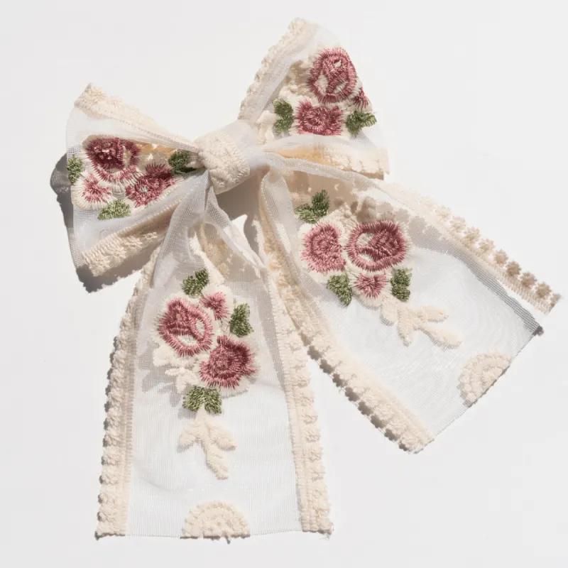 Rose Embroidered Bow sold by JessaKae