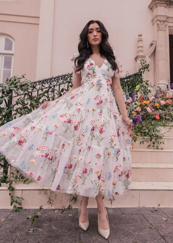 Margaret Midi Dress White sold by JessaKae