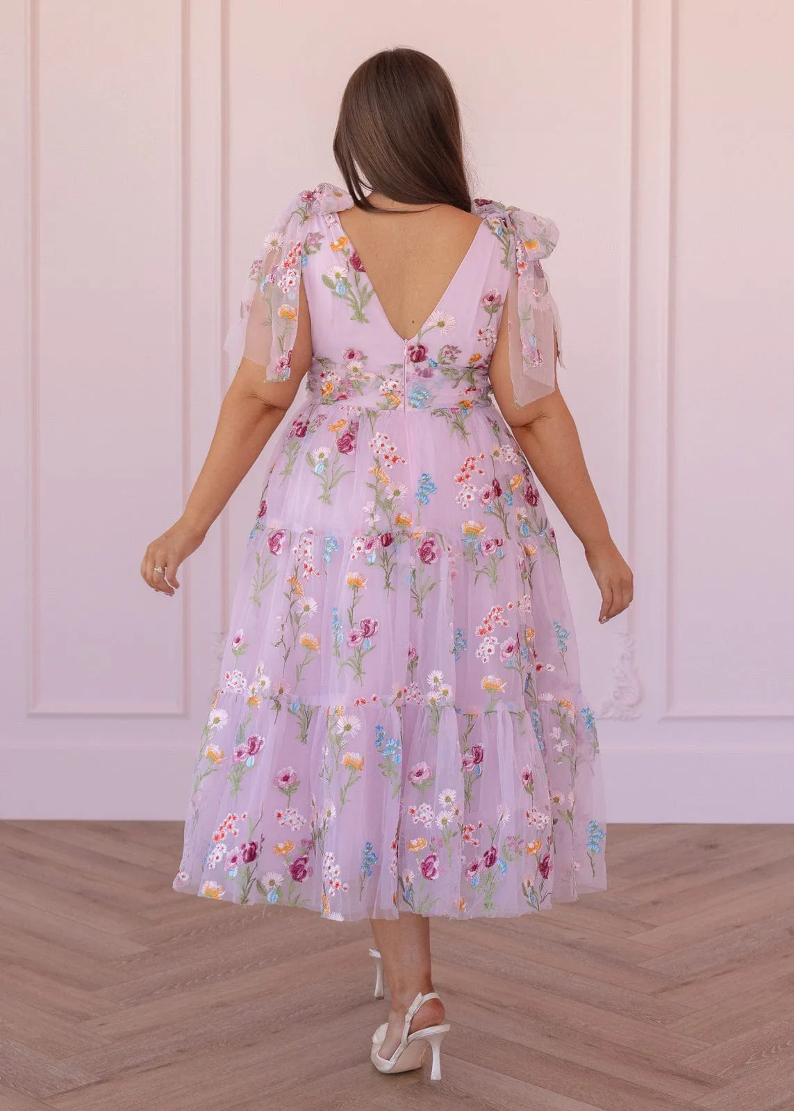 Margaret Floral Embroidered Midi Dress Pink sold by JessaKae product image thumbnail 4