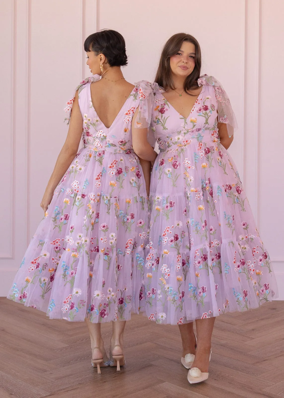 Margaret Floral Embroidered Midi Dress Pink sold by JessaKae product image thumbnail 5