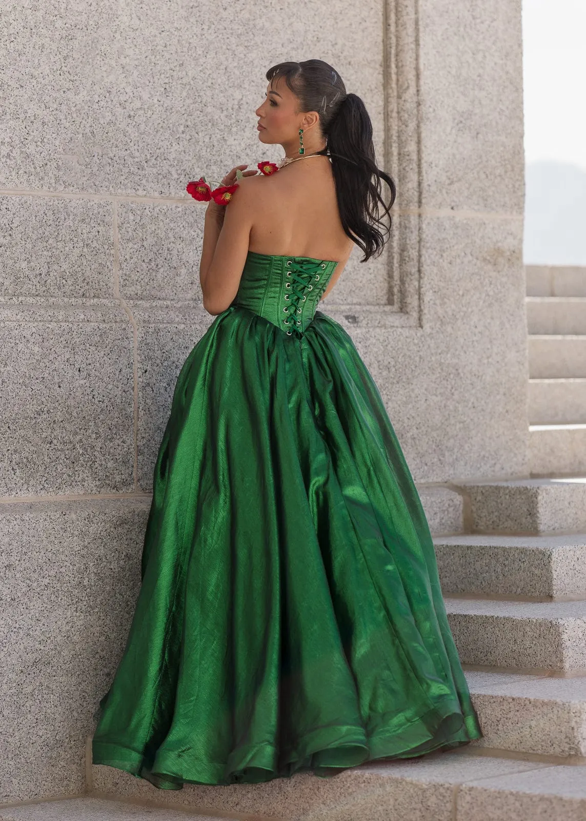 Emerald Strapless Corset Princess Waistline Formal Dress - Green sold by JessaKae product image thumbnail 5