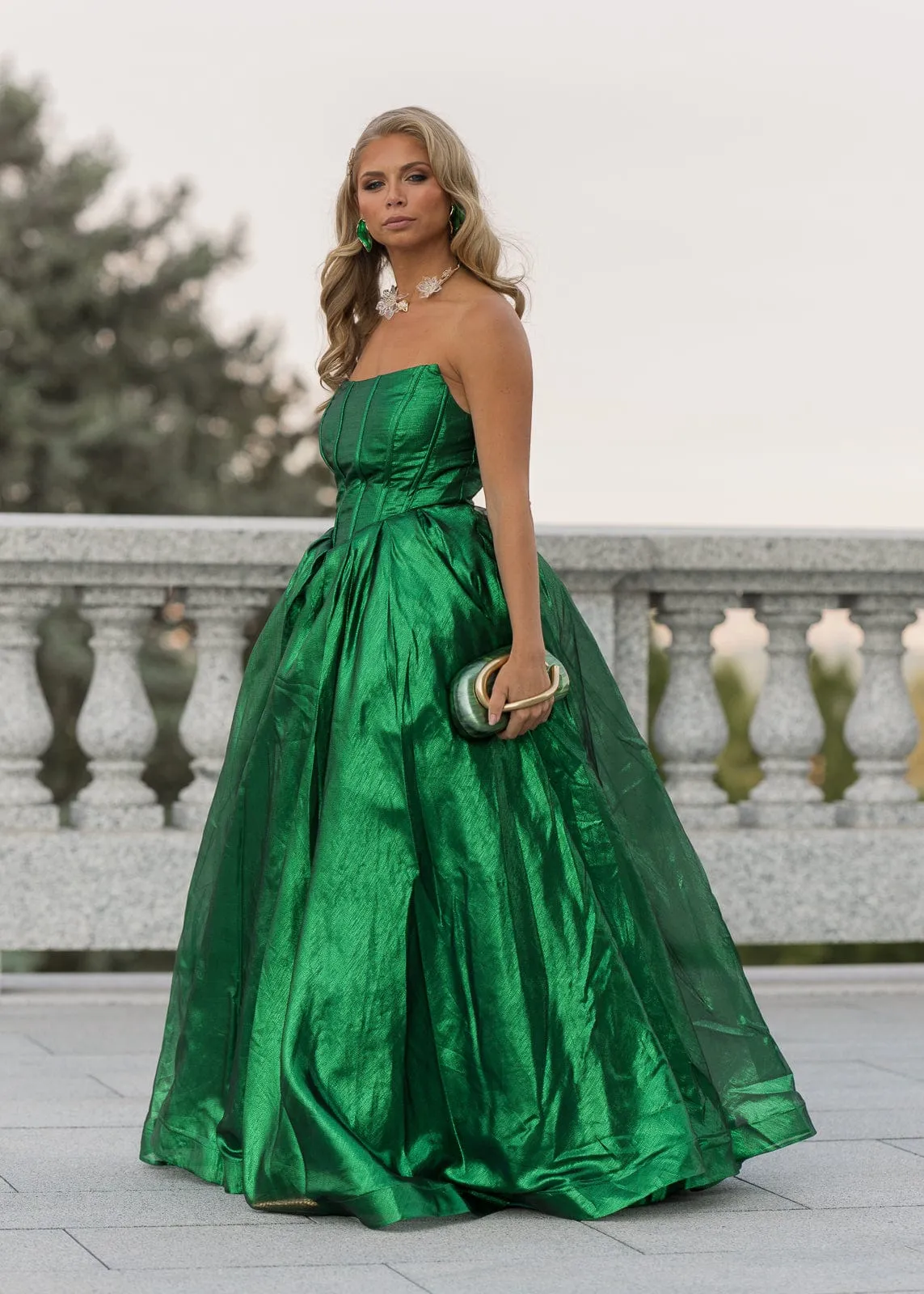 Emerald Strapless Corset Princess Waistline Formal Dress - Green sold by JessaKae product image thumbnail 4