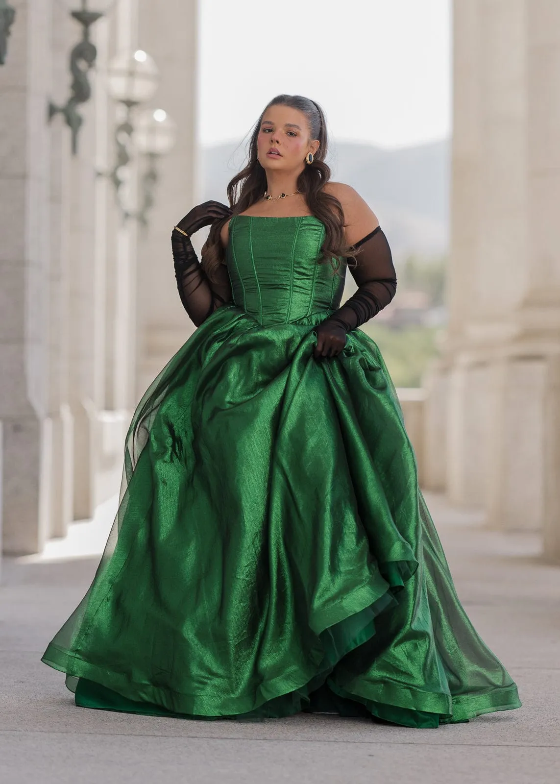 Emerald Strapless Corset Princess Waistline Formal Dress - Green sold by JessaKae product image thumbnail 2