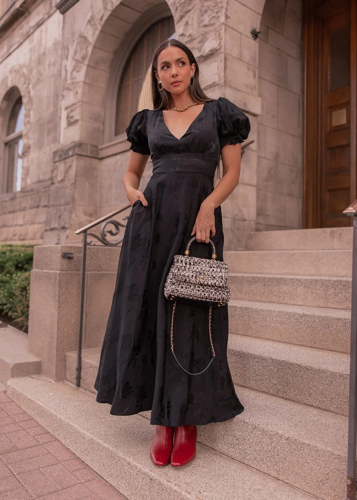 Mila Satin Midi Dress - Black sold by JessaKae product image thumbnail 2