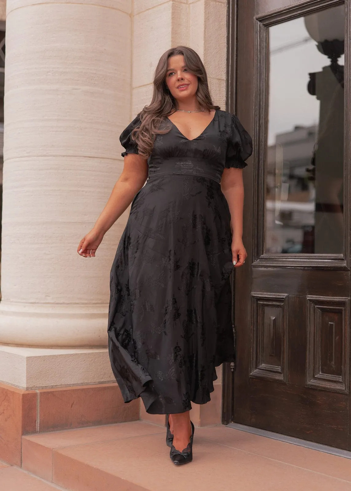 Mila Satin Midi Dress - Black sold by JessaKae product image thumbnail 3