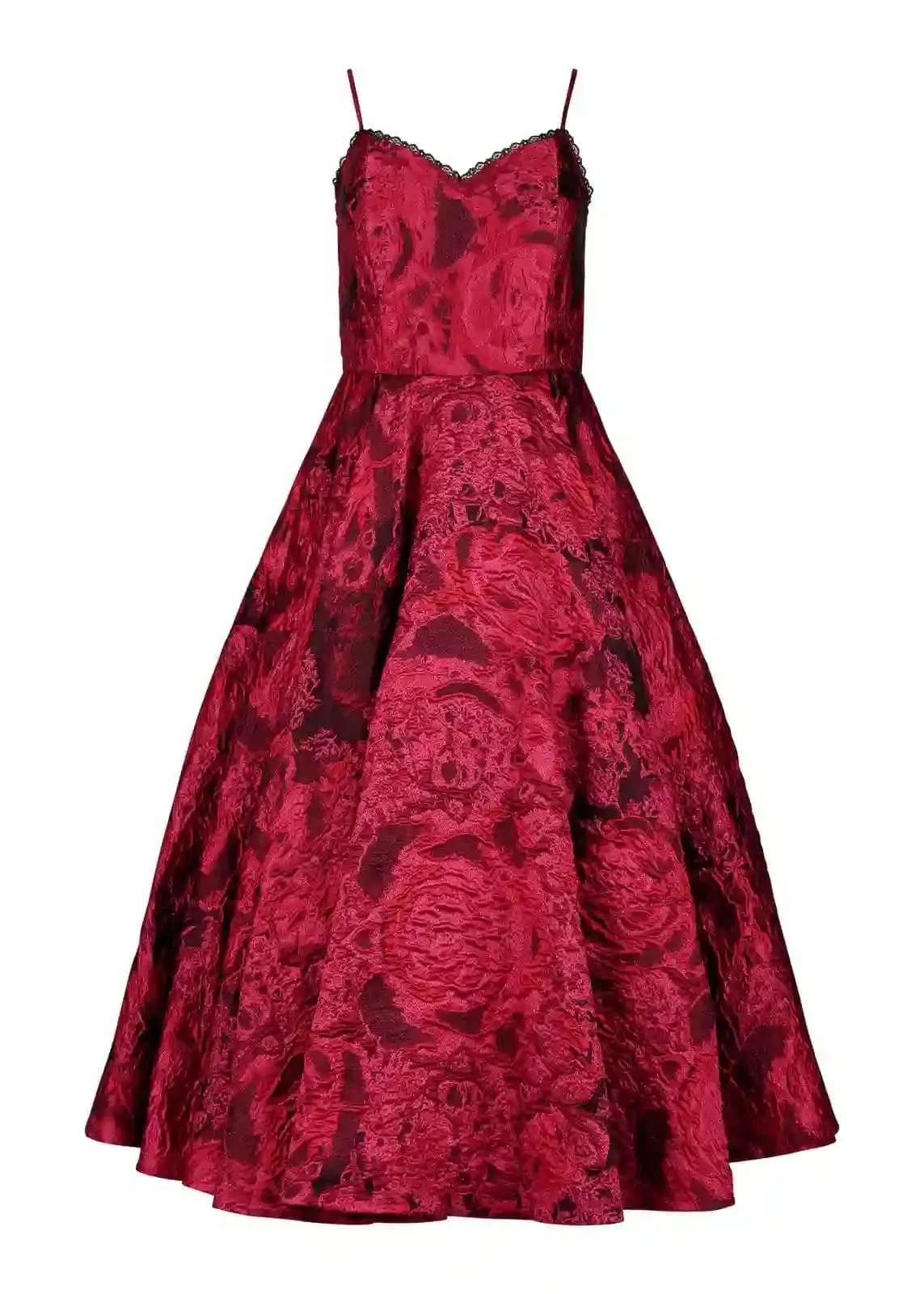 Kelly A-line Jacquard Midi Dress - Red sold by JessaKae
