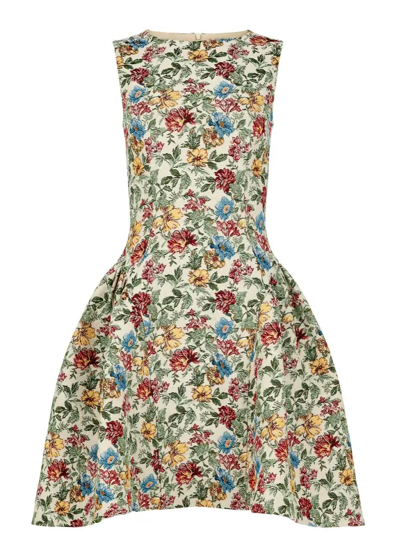 Hazel Drop Waist Floral Mini Dress - Cream sold by JessaKae