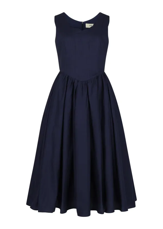 Nantucket Grove Scalloped Midi Work Dress - Navy sold by JessaKae