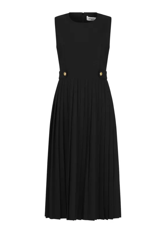 Presley Pleated Pencil Dress - Black sold by JessaKae