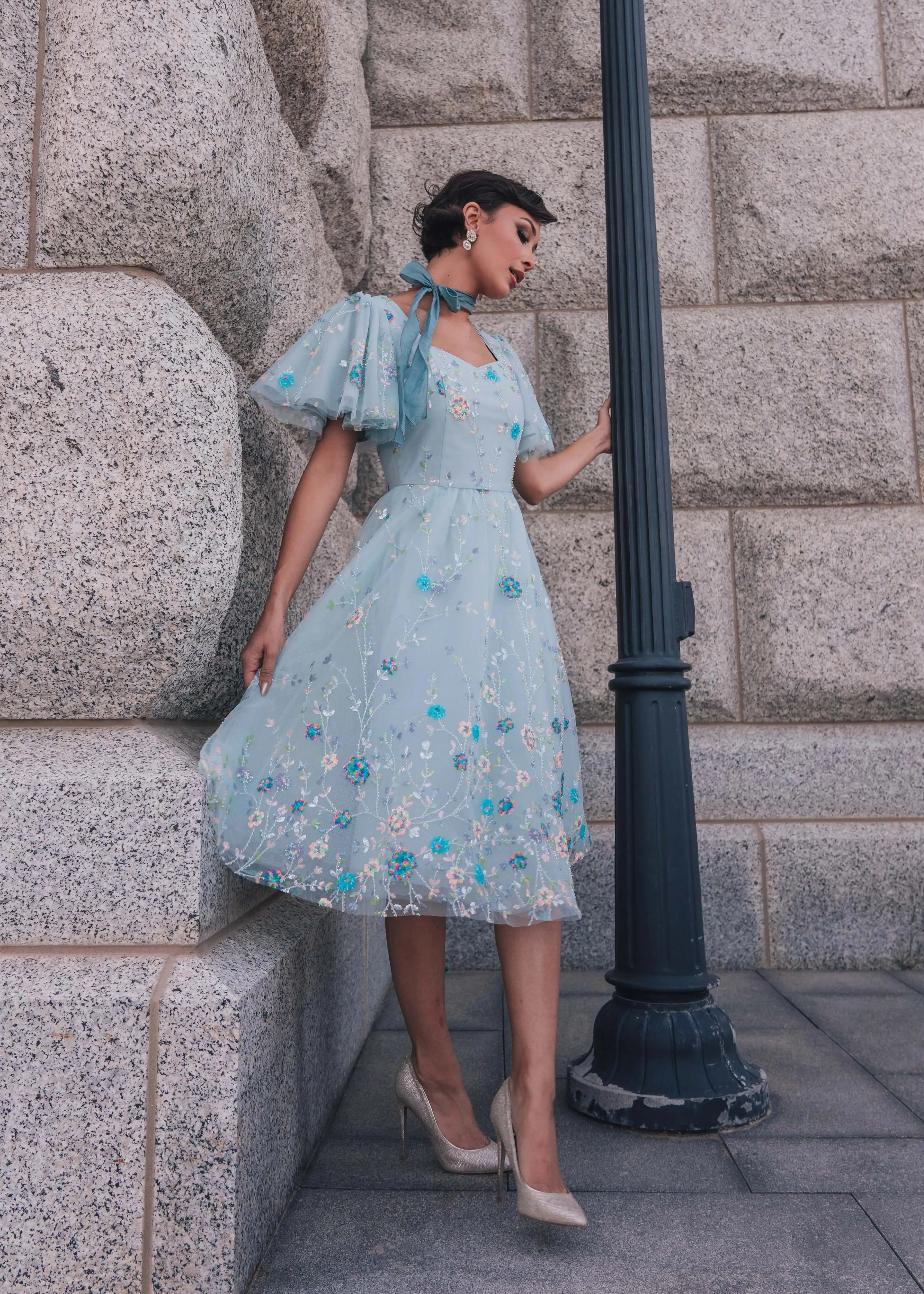 Shimmer Dress Blue sold by JessaKae product image thumbnail 3