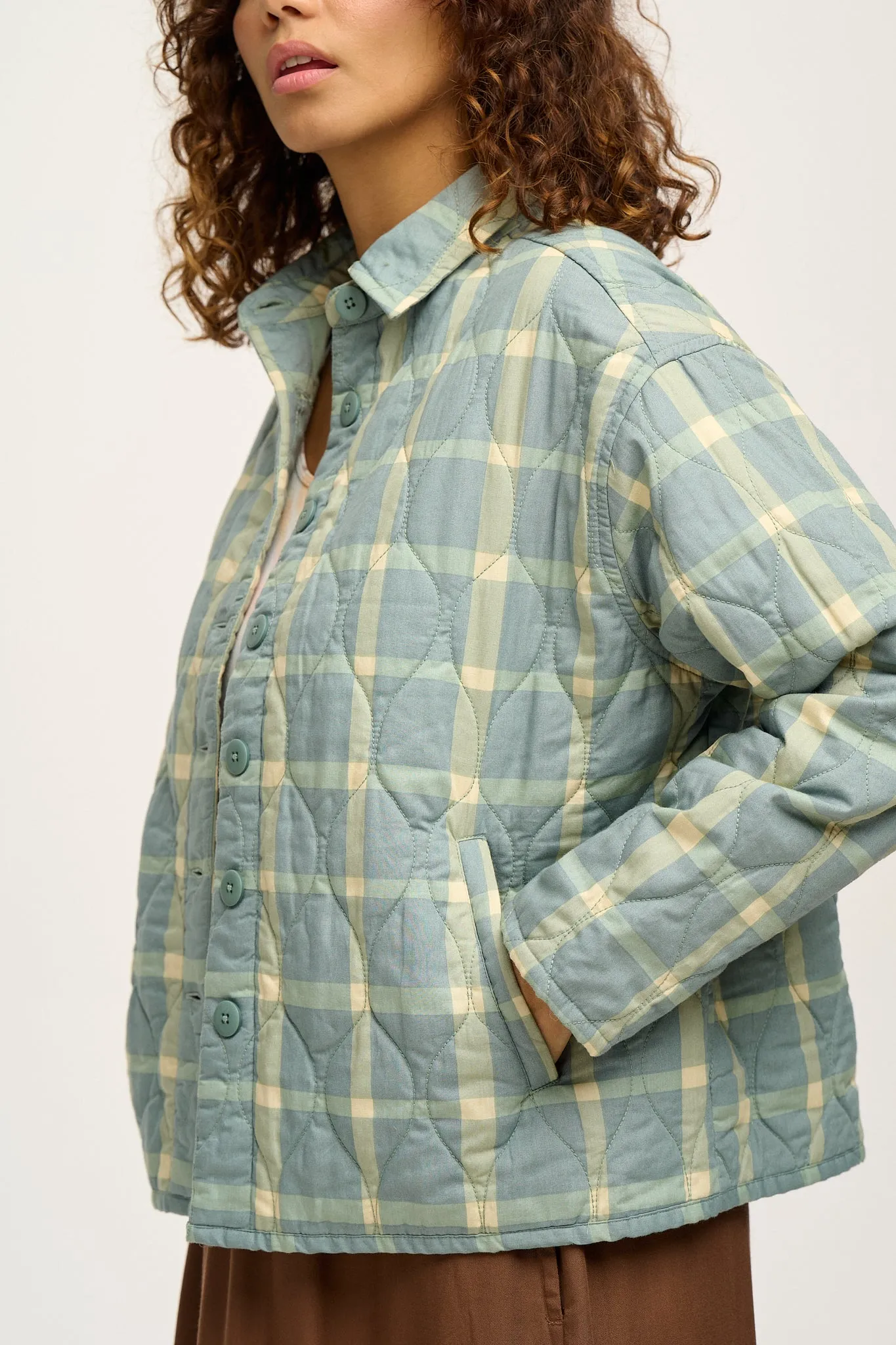【WELLBEING EXPRESS】 Check Cotton Jacket / 追跡付 Sylvie - Quilted Cotton Jacket in Harbour Check Print | Parallel