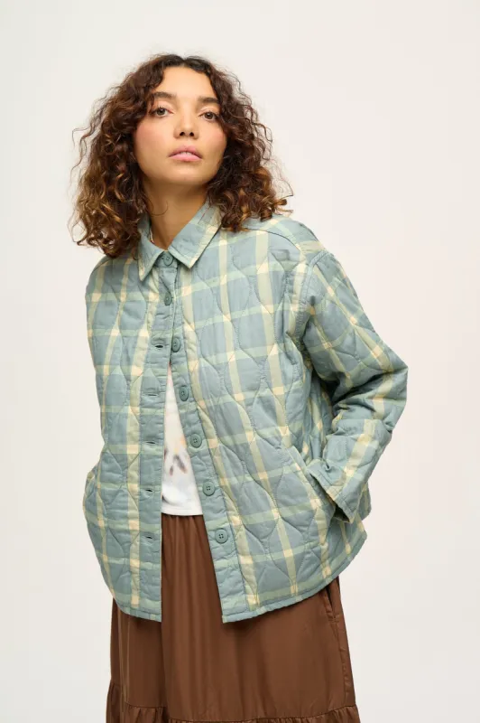 Sylvie - Quilted Cotton Jacket in Harbour Check Print sold by Lucy & Yak