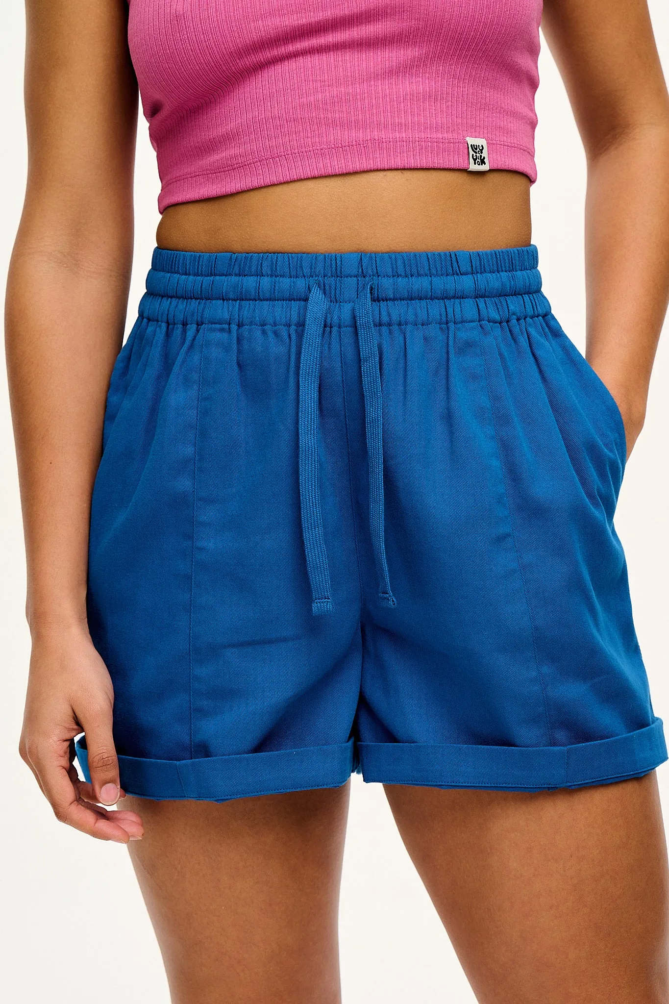 Charlie - Cotton Shorts in Electric Indigo sold by Lucy & Yak