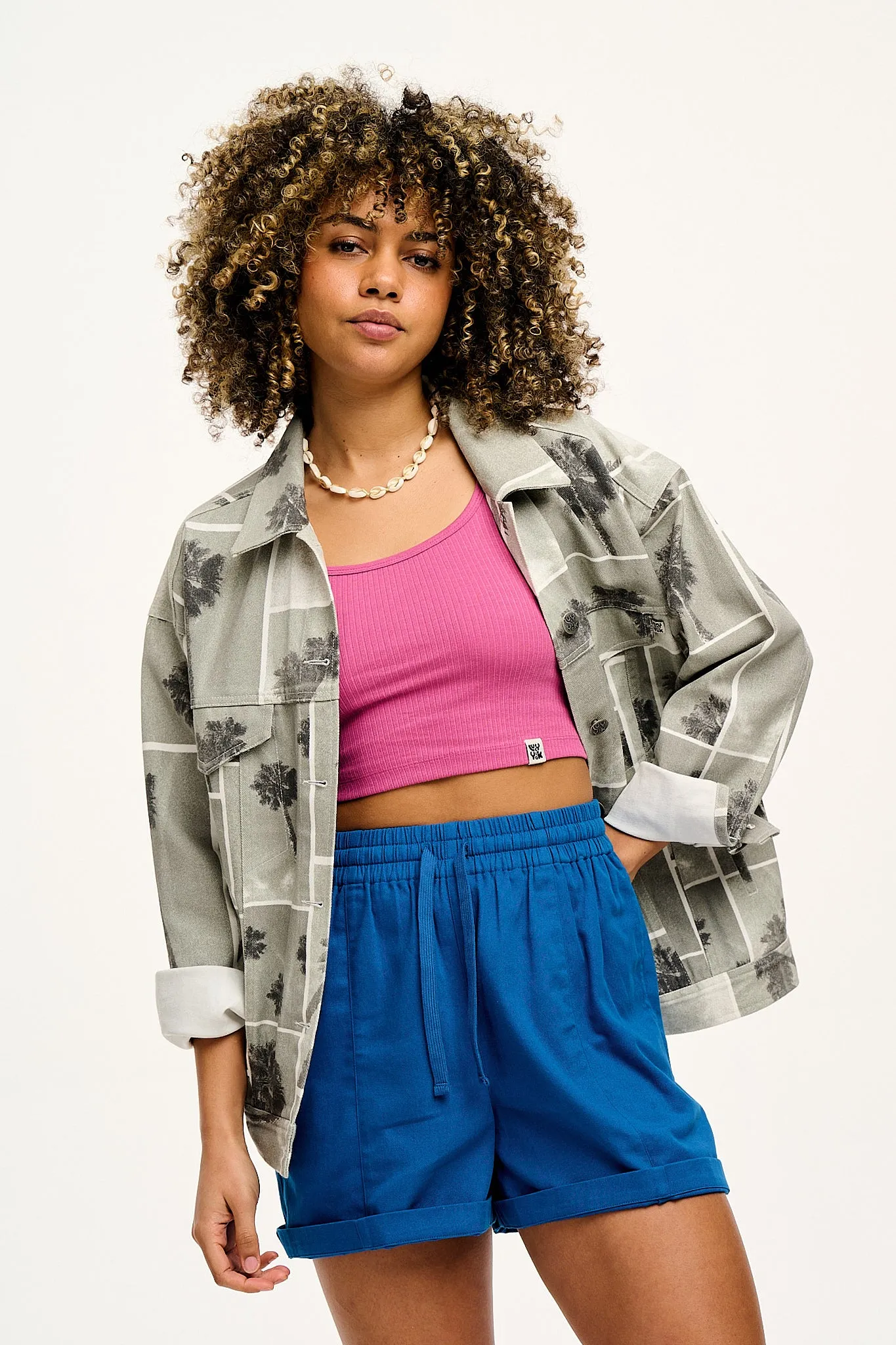 Charlie - Cotton Shorts in Electric Indigo sold by Lucy & Yak product image thumbnail 2