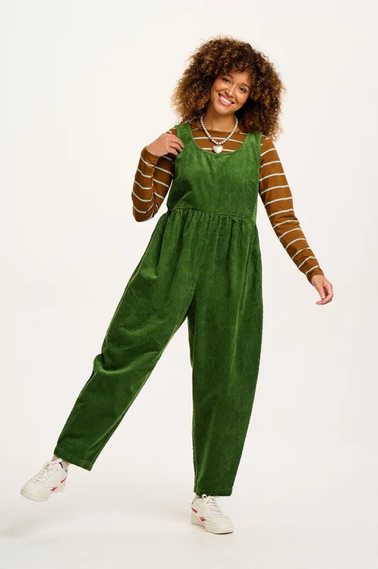 Bowie - Sleeveless Corduroy Jumpsuit in Highland Green sold by Lucy & Yak