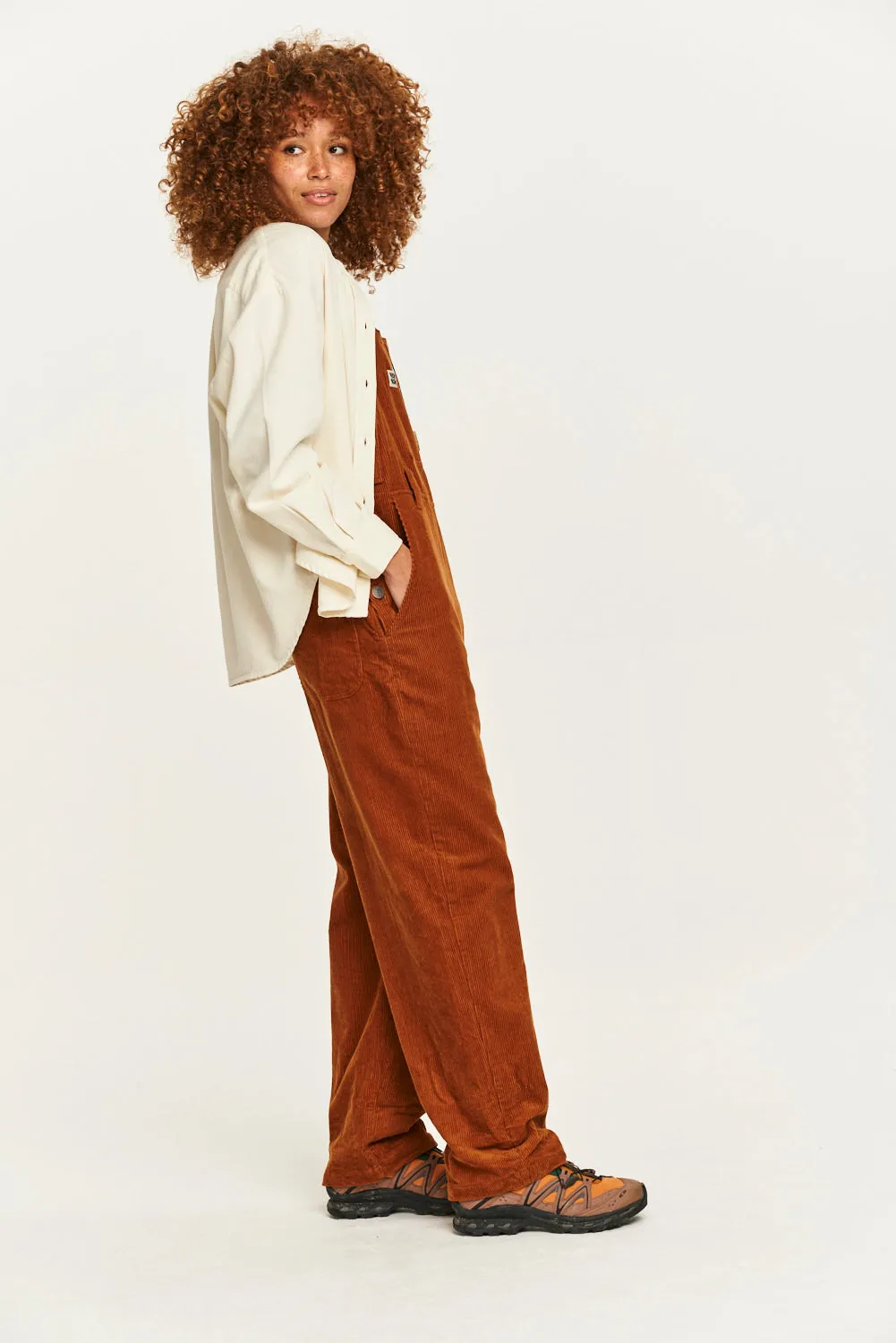 Easton - Corduroy Dungarees in Caramel Brown sold by Lucy & Yak product image thumbnail 4