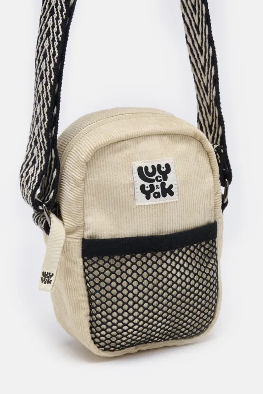 Brady - Crossbody Corduroy Bag in Stone sold by Lucy & Yak