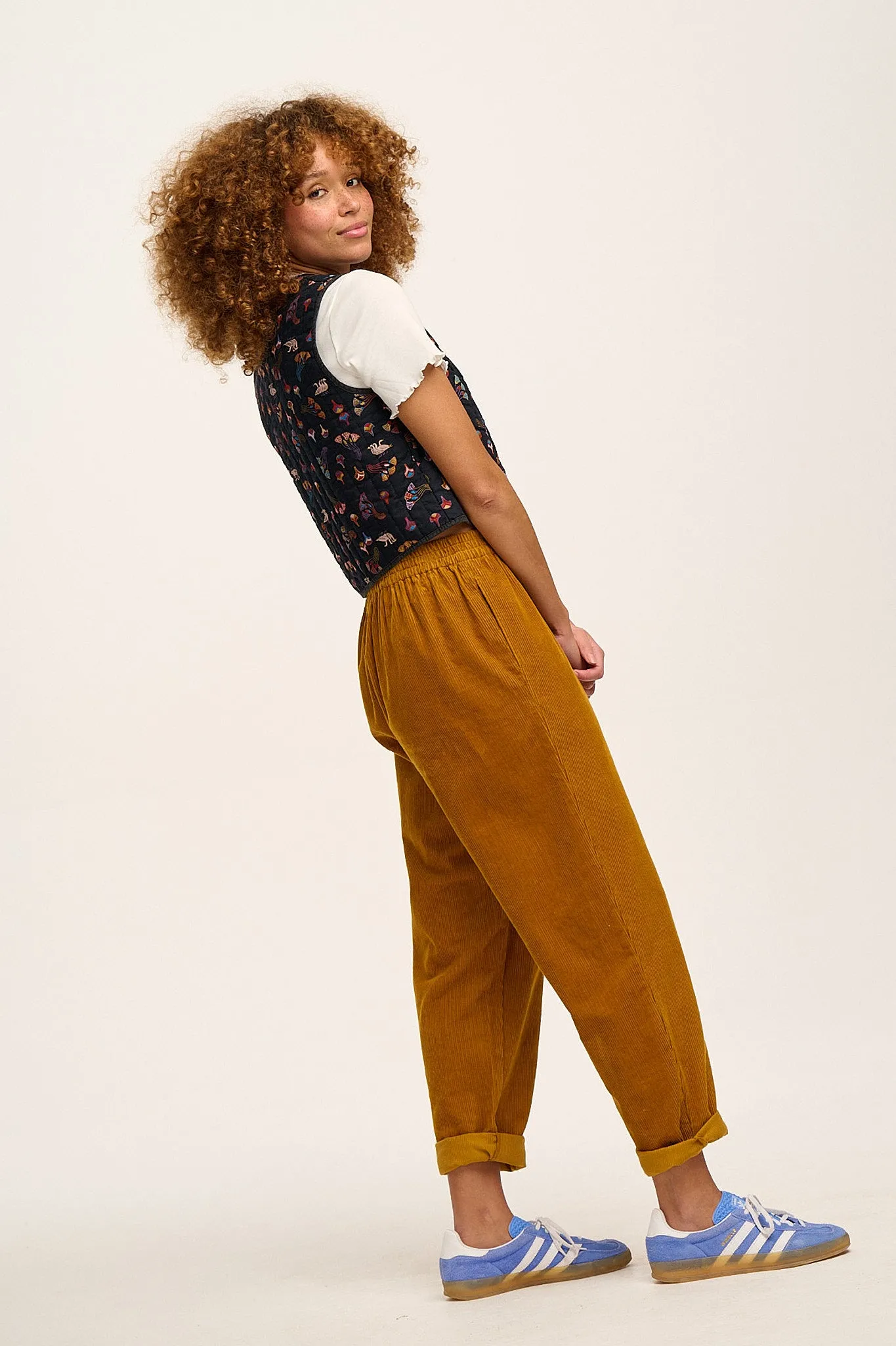 Billie - Corduroy Trousers in Mustard sold by Lucy & Yak product image thumbnail 4