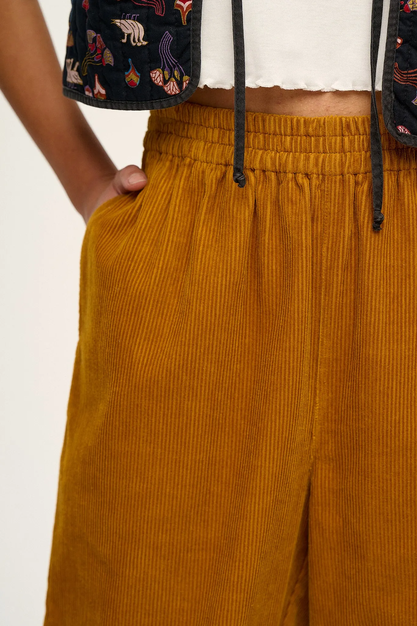 Billie - Corduroy Trousers in Mustard sold by Lucy & Yak product image thumbnail 2
