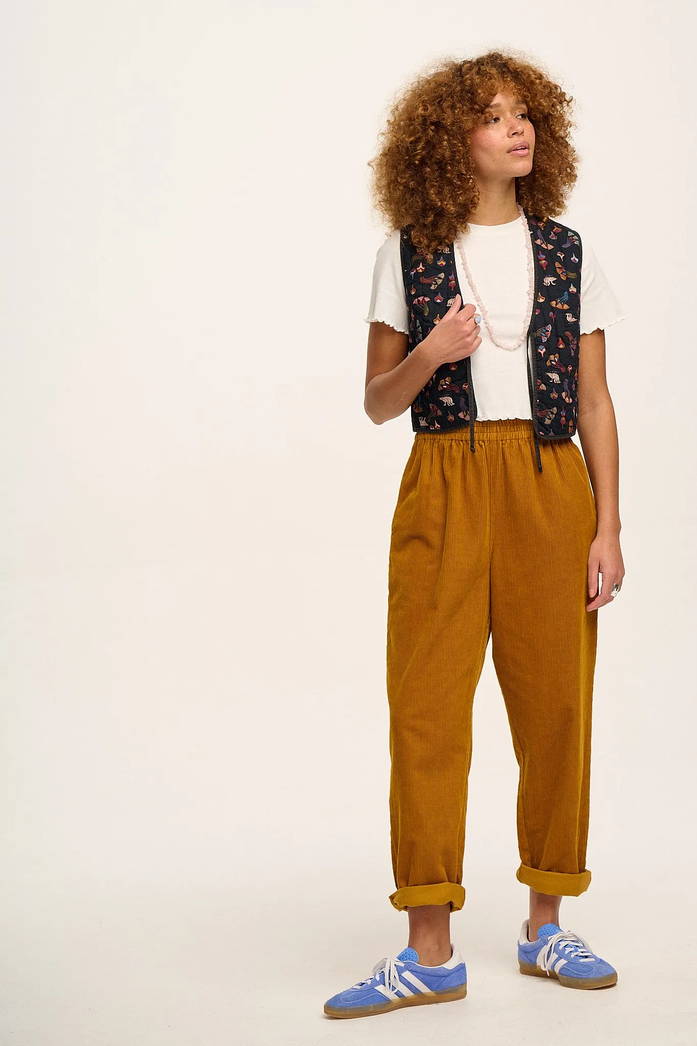 Billie - Corduroy Trousers in Mustard sold by Lucy & Yak