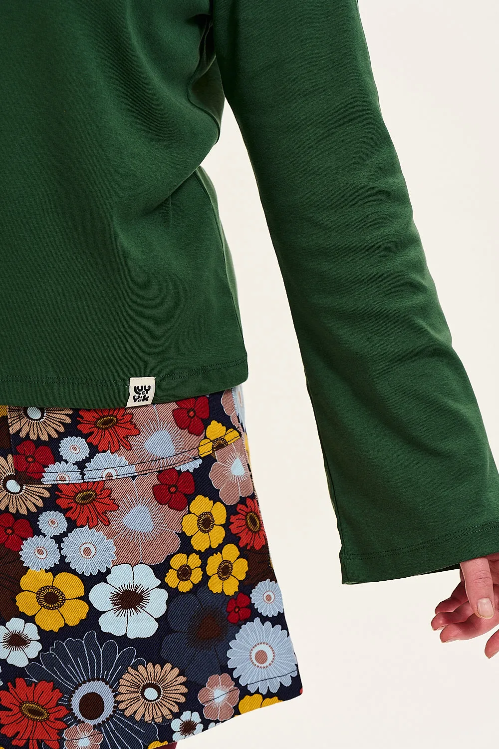 Hermione - Fluted Cotton Top in Posy Green sold by Lucy & Yak product image thumbnail 5