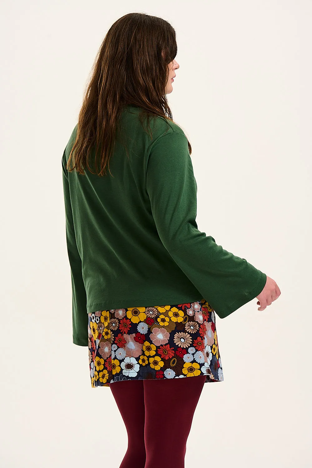 Hermione - Fluted Cotton Top in Posy Green sold by Lucy & Yak product image thumbnail 4