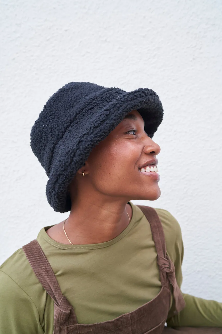 Travis - Borg Fleece Bucket Hat in Black sold by Lucy & Yak product image thumbnail 4