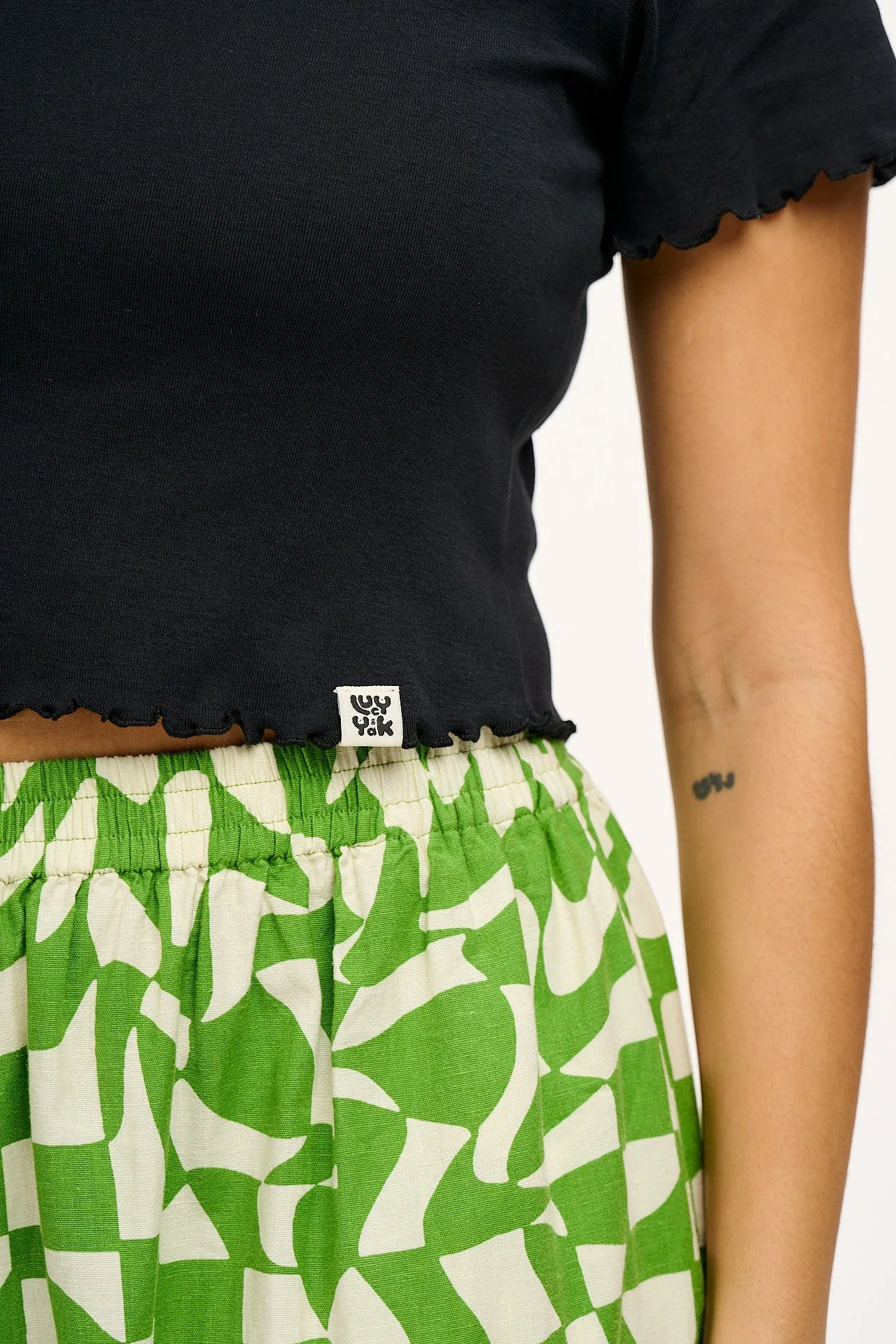 Greta - Cropped Cotton Top in Black sold by Lucy & Yak product image thumbnail 4