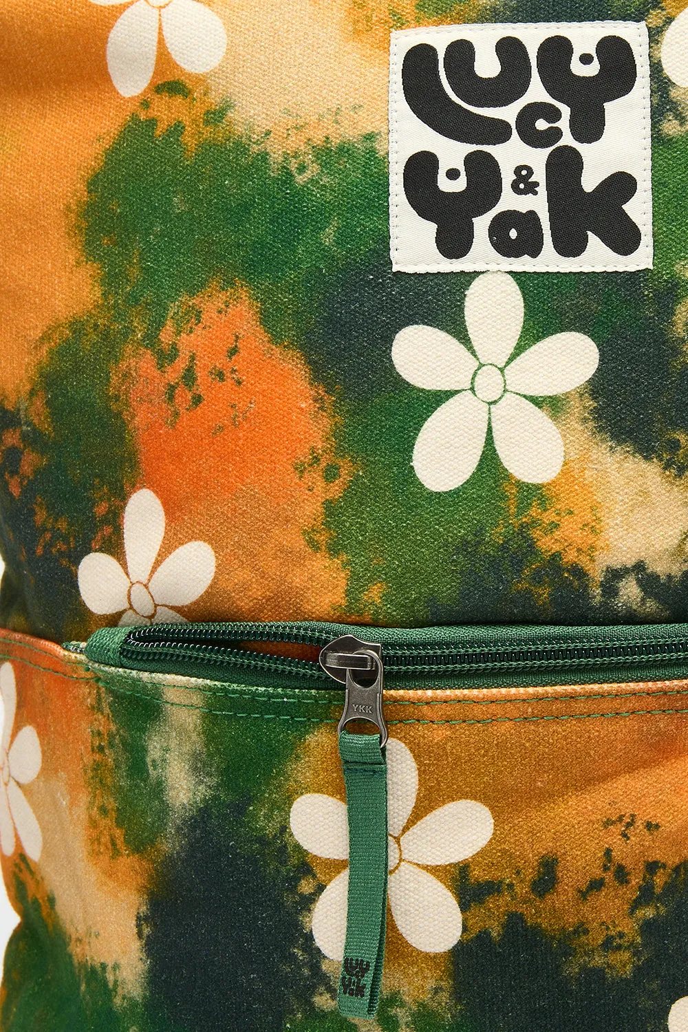 Dylan - Canvas Backpack in Green Daisy-Lu Print sold by Lucy & Yak product image thumbnail 4