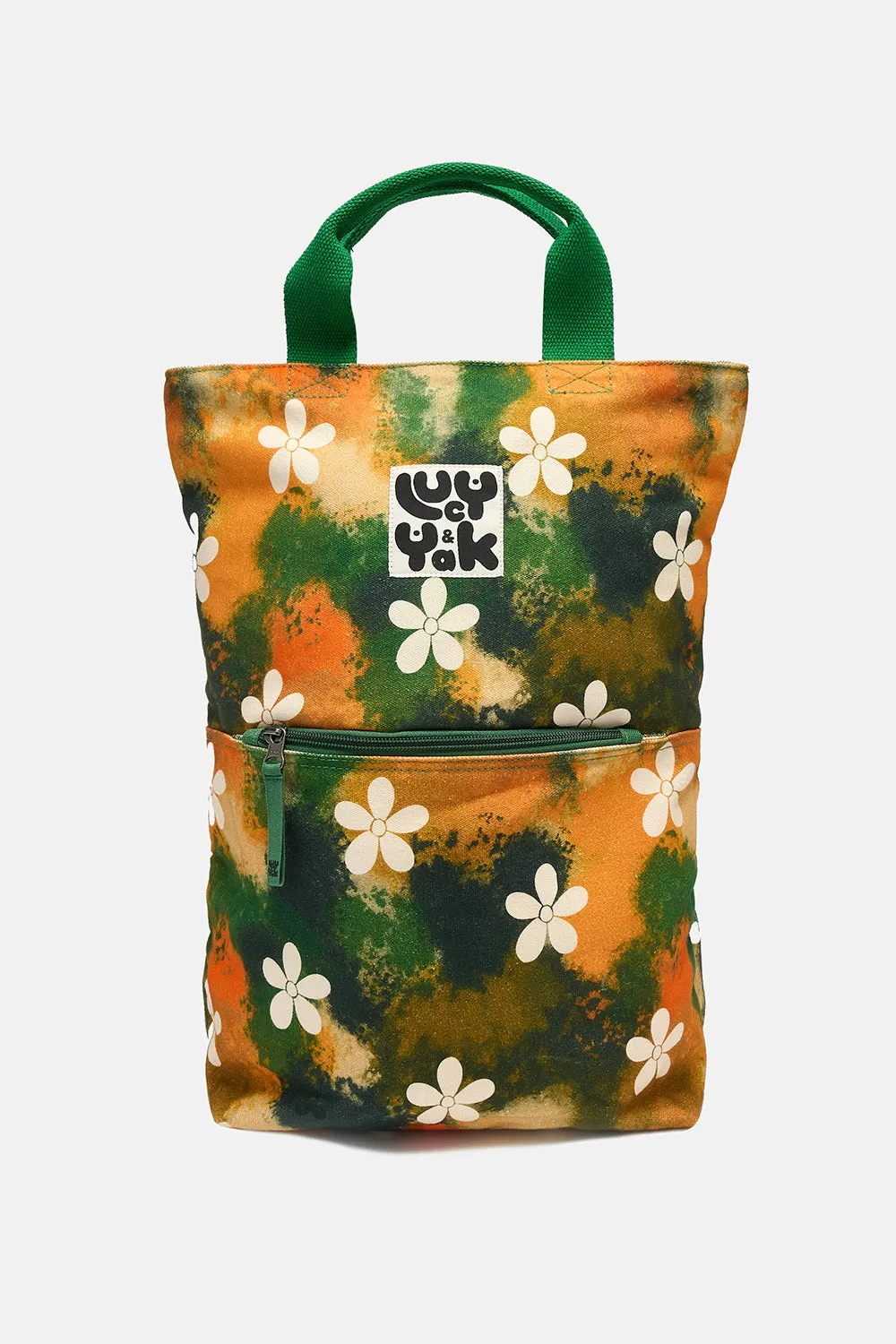Dylan - Canvas Backpack in Green Daisy-Lu Print sold by Lucy & Yak product image thumbnail 2