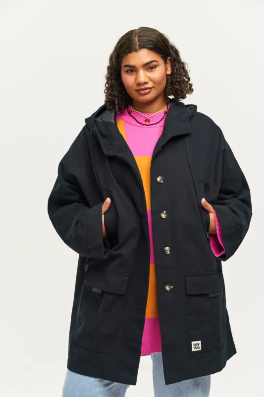 Hudson - Cotton Jacket in Black sold by Lucy & Yak