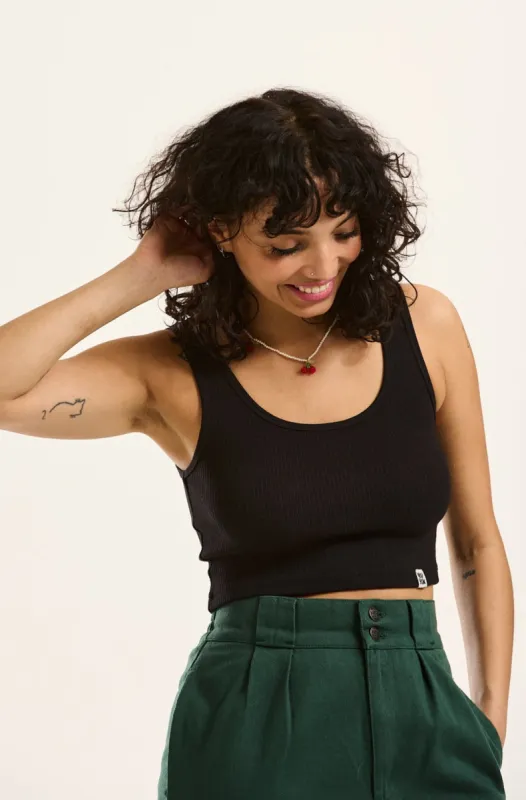 Josy - Vest Top in Black sold by Lucy & Yak
