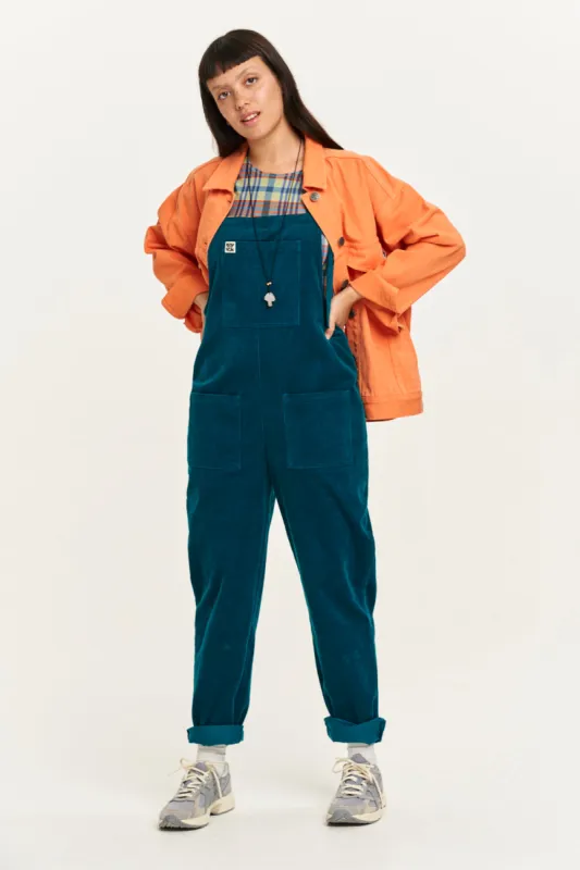 Original - Corduroy Dungarees in Teal sold by Lucy & Yak